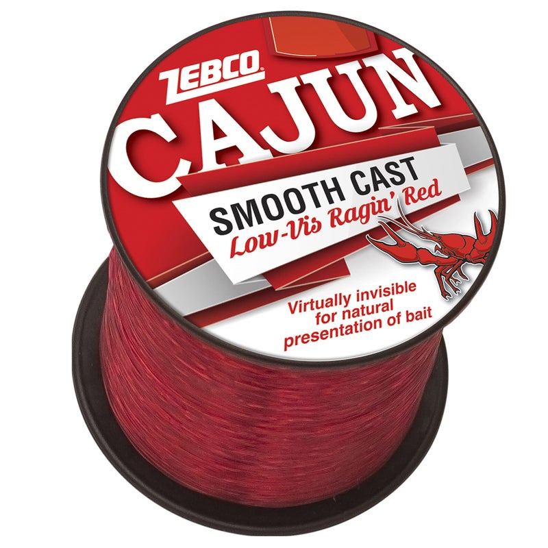 Zebco Cajun Smooth Cast Monofilament Fishing Line, Low-Vis Raginâ€™ Red Quarter Pound Spool, 1,450-Yards, 10-Pound, Virtually Invisible, Natural Presentation - Image 1